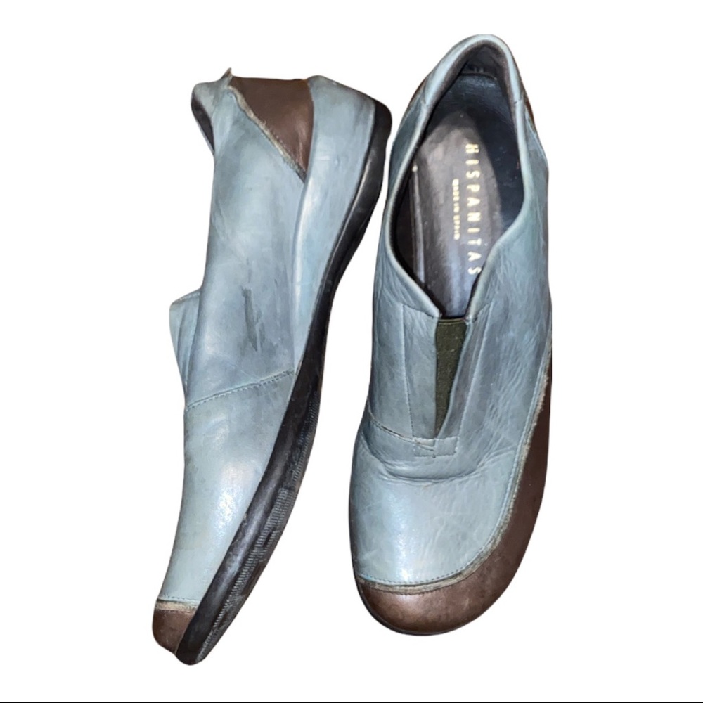 hispanitas Sage brown Leather slip on shoes 35
